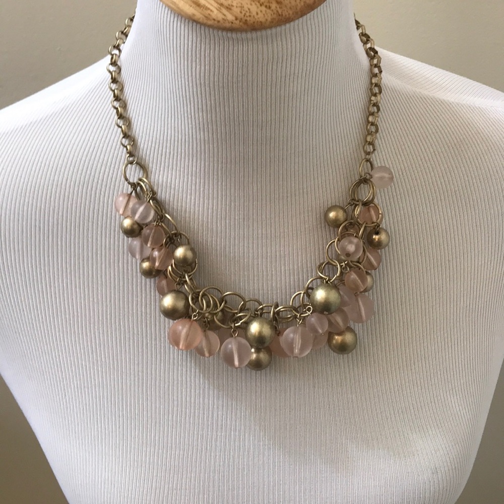 Gold and Pink Statement Necklace